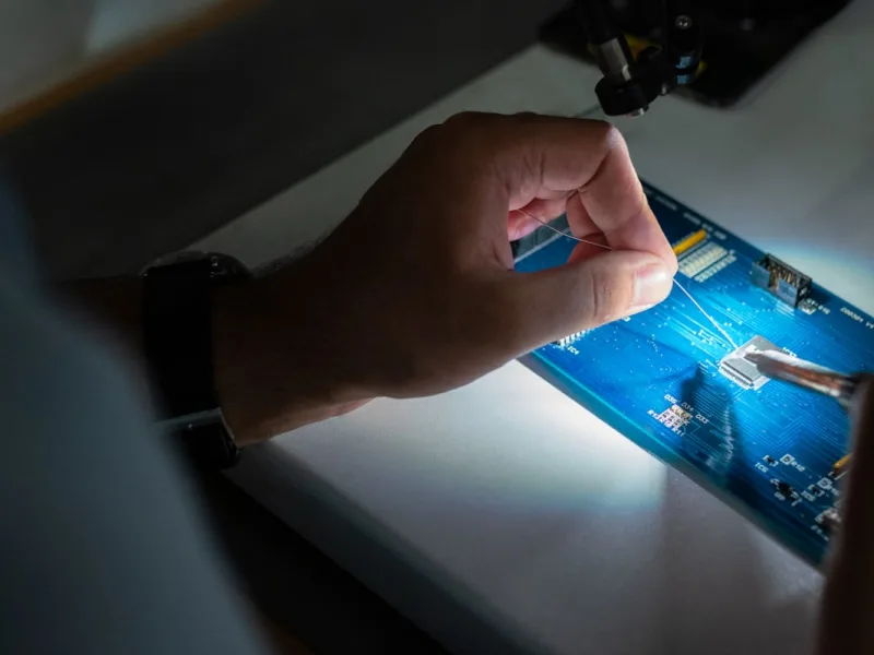 Tehnician IT Live reparând o placă electronică în atelier
