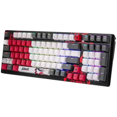 TASTATURA A4TECH - gaming, "Bloody co-branded Naraka", cu fir 1.8m, 106 taste, multimedia , iluminare, USB, negru, "S98" (timbru verde 0.8 lei)