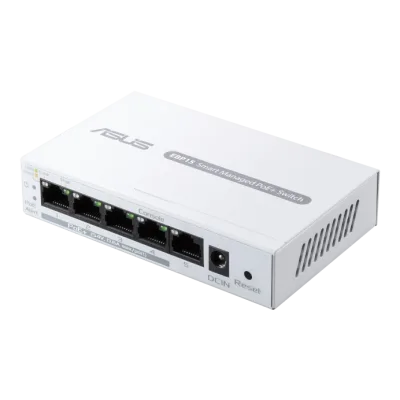 Asus EBP15 Switch 5 Porturi GBE, Smart managed, POE, Standarde retea: IEEE 802.1p, IEEE 802.1q, IEEE 802.3ab, IEEE 802.3af, IEEE 802.3at, IEEE 802.3i, IEEE 802.3u, IEEE 802.3x, IPv4, Interfata 5 x 10/100/1000Mbps, Buget POE: 60w, Securitate: SSL/TLS.