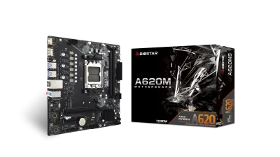 Placa de baza Biostar "A620MS", skt. AM5, chipset AMD A620, mATX, 2 x DDR5 max. 128 GB, USB 3.2 gen 1, 4 x SATA, 1 x M.2, PCIe 4.0, HDMI 1.4 4K, Display Port 1.2, "A620MS"
