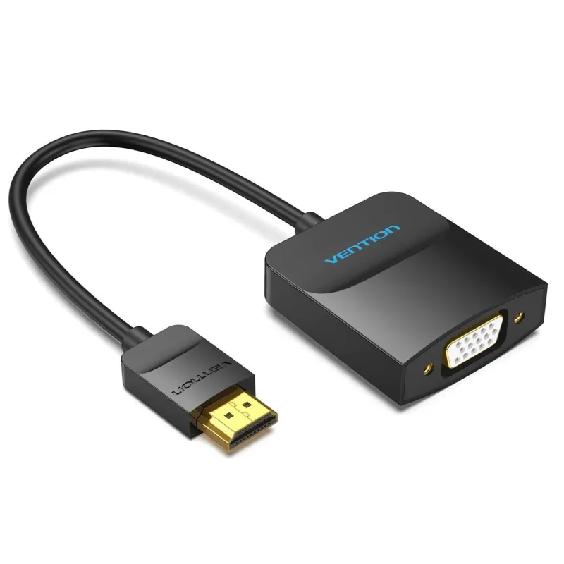 Convertor video Vention,HDMI(T) la VGA (M) 0.15m, rezolutie maxima 1080p la 60 Hz,conectori auriti, 5V/1A, invelis PVC si ABS, negru, "42154" (timbru verde 0.18lei) -  6922794742154