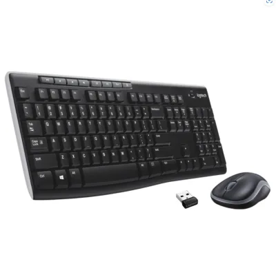 Kit Wireless tastatura si mouse Logitech Mk270, taste numerice, negru