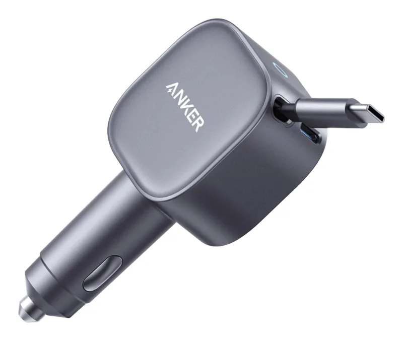 Alimentator auto Anker,"Nano",75W, USB-C Port, Built-In Retractable USB-C Cable, gri "A2738HA2" (timbru verde 0.18 lei)-0194644272289