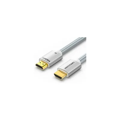 Cablu video Vention, HDMI(T) la HDMI(T), 1.5m, rezolutie 8K la 60Hz/4K la 120Hz, PVC si braided, argintiu, "ALCIG" (timbru verde 0.08 lei) - 6922794754003