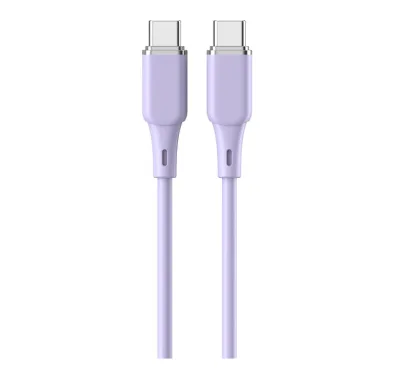 Cablu Lemontti Liquid Silicon Type-C la Type-C, Fast Charge, PD 60W, lungime 1.2m, Mov