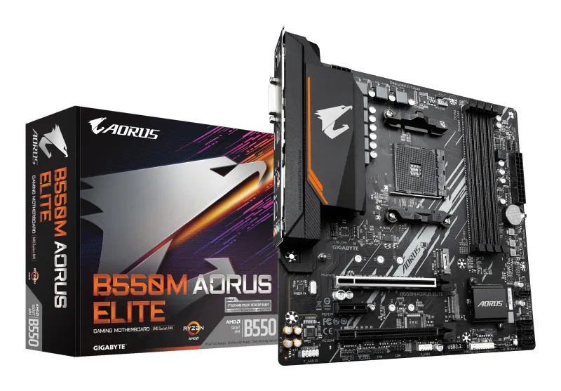 PLACA de BAZA Gigabyte MB AMD B550 SAM4 MATX/B550M AORUS ELITE 1.3 GIGABYTE "B550M AORUS ELITE 1.3"