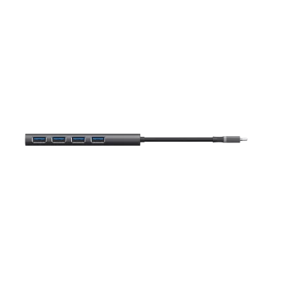 Hub USB Trust Halyx USB-A, 4 porturi, Argintiu