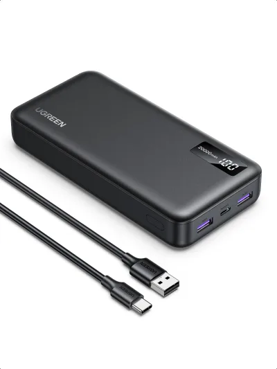 POWER BANK Ugreen "PB312", 20000mAh, 22.5W, 1 x USB Type-C input, 1 x USB Type-C output, 2 x USB output, gri, "25683" (timbru verde 0.98 lei) - 6941876226832