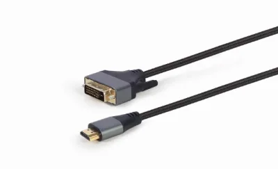 CABLU video GEMBIRD, adaptor HDMI (T) la DVI-D SL (T), 1.8m, 18+1pin, conectori auriti, rezolutie maxima 4K (3840 x 2160) la 30 Hz, negru, "CC-HDMI-DVI-4K-6" (timbru verde 0.18 lei)