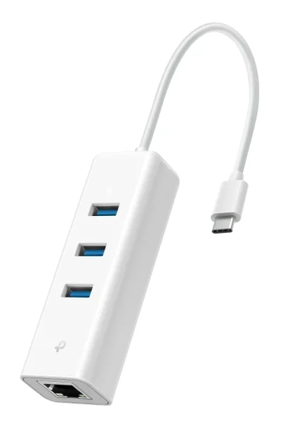 ADAPTOR RETEA TP-LINK , extern, USB Type-C, port RJ-45 | USB 3.0 x 3, 1000 Mbps Gigabit LAN, "UE330C" (timbru verde 0.18 lei)
