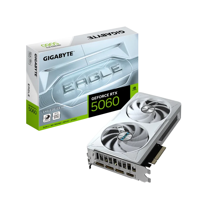 Placa video Gigabyte GeForce RTX 5060 EAGLE OC ICE, 8GB GDDR7, PCI Express 5.0, 128-bit