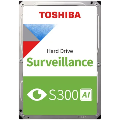 HDD Video Surveillance TOSHIBA S300 AI 8TB CMR, 3.5, 512MB, 7200RPM, SATA, 64 cameras, 24/7, TBW: 550 "MG10ADA800E-V"