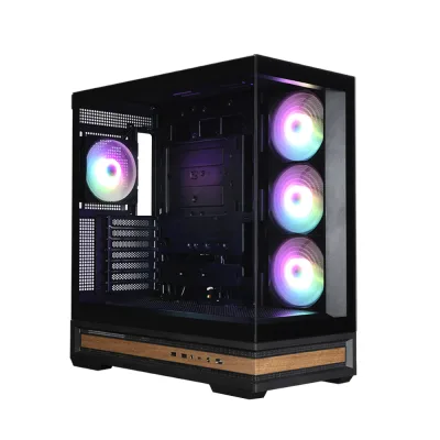 CARCASA Zalman "P40 NAMU", middle tower, gaming, fara sursa, suporta 10xfan, 4xfan inclus, PSU shroud, afisaj electronic, USB Type-C x 1, USB 3.1 gen1 x 2, audio+mic, 7 sloturi expansiune, negru, "P40 NAMU Black" (timbru verde 0.32lei)