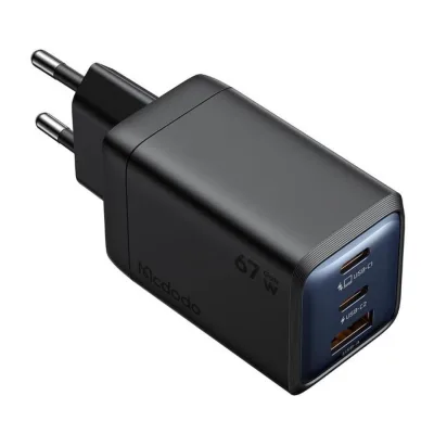 Incarcator Retea McDodo Gana Mini Series, 2 x USB C/ 1 x USB A, Negru