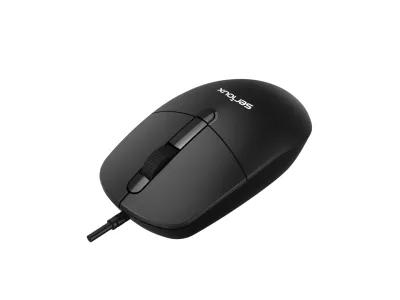 Kit Serioux cu fir, Tastatura: interfata USB, 104 taste, material ABS, US layout, lungime cablu 1.5m PVC,  dimensiuni 440*159*25mm, negru, Mouse: interfata USB, 4 butoane, polling rate 125 Hz, rezolutie DPI 1000, lungime cablu 1.5m PVC, dimensiuni