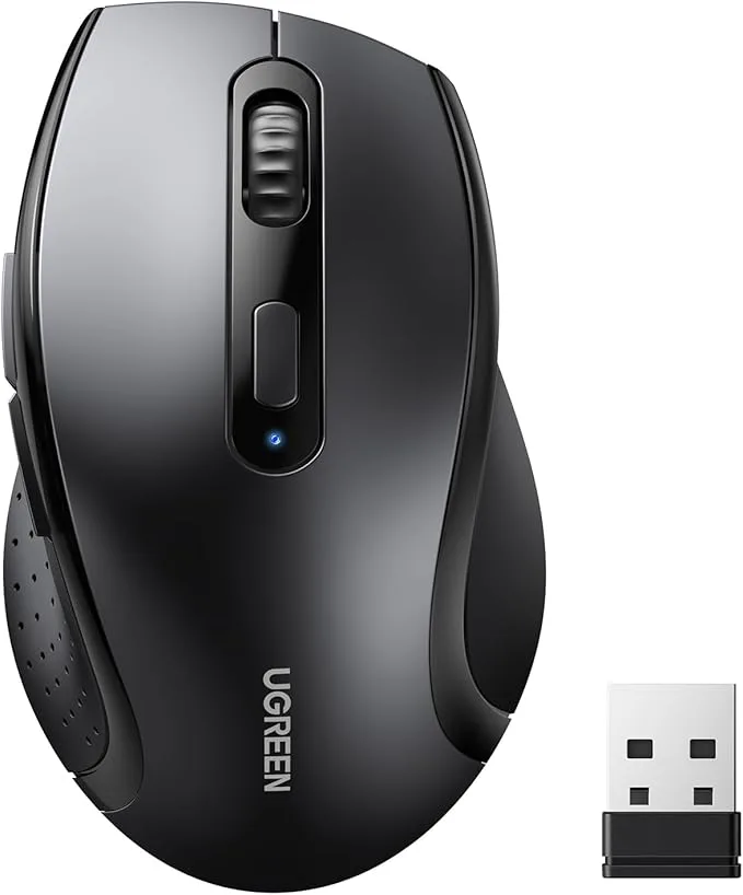 MOUSE Ugreen, "M511" PC sau NB, wireless 2.4GHz, optic, 3/1 butoane/scroll, 1600 dpi, necesita baterii 2 x AAA nu sunt incluse,  negru "45012" (timbru verde 0.18 lei) - 6941876240128