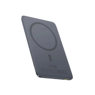 POWER BANK Baseus PicoGo, 5000mAh, 20W, 1 x USB Type-C, prindere magnetica incarcare wireless 15W, cablu integrat USB Type-C la USB Type-C 30cm, gri, "P1007680C813-00" (timbru verde 0.98 lei) - 6932172690656