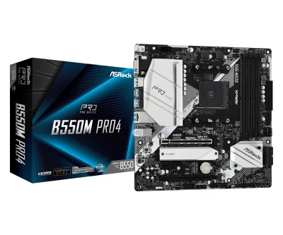 PLACA de BAZA Asrock "B550M PRO4", skt AM4, mATX, AMD B550, 4 x DDR4, max. 128 GB, 6 x SATA, 2 x M.2, 7.1, "B550M PRO4"
