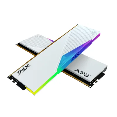 Memorie DDR Adata - gaming DDR5 32GB, frecventa 6400MHz, latenta CL32, 16GB x 2 module, radiator alb, iluminare RGB, XPG LANCER RGB "AX5U6400C3216G-DCLARWH"