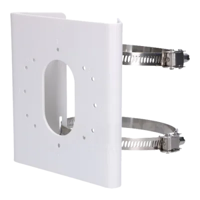 Suport de montaj pe stalp Hikvision DS-1275ZJ-S-SUS, dimensiuni: 144 mm × 131.6 mm × 44.3 mm, greutate: 760 g