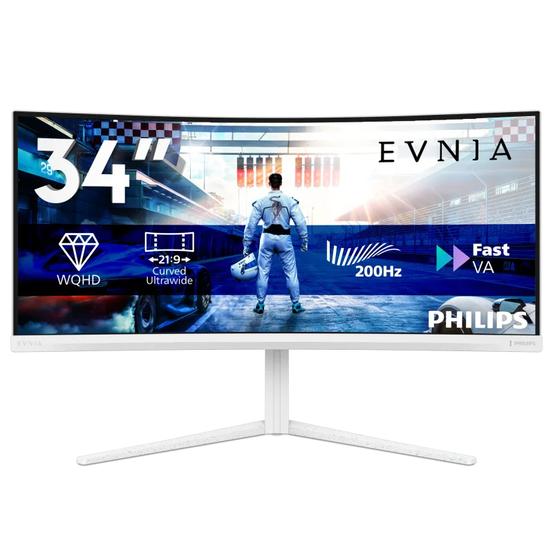 Monitor Gaming Philips 34M2C5601QA/00, 34", 3440 x 1440 pixeli, White, 3 ani Garantie