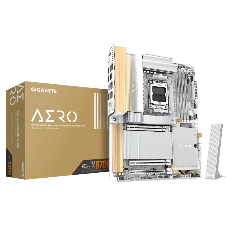 Placa de baza Gigabyte X870E AERO X3D WOOD, Socket AM5, DDR5, ATX
