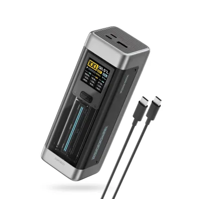 POWER BANK Cuktech P+ Series 2C1A, 25000mAh, PD 3.1, 210W, 1 x USB; 2 x USB Type-C, digital display pt. status baterie, negru, "CUK00P23GLBK" (timbru verde 0.98 lei)