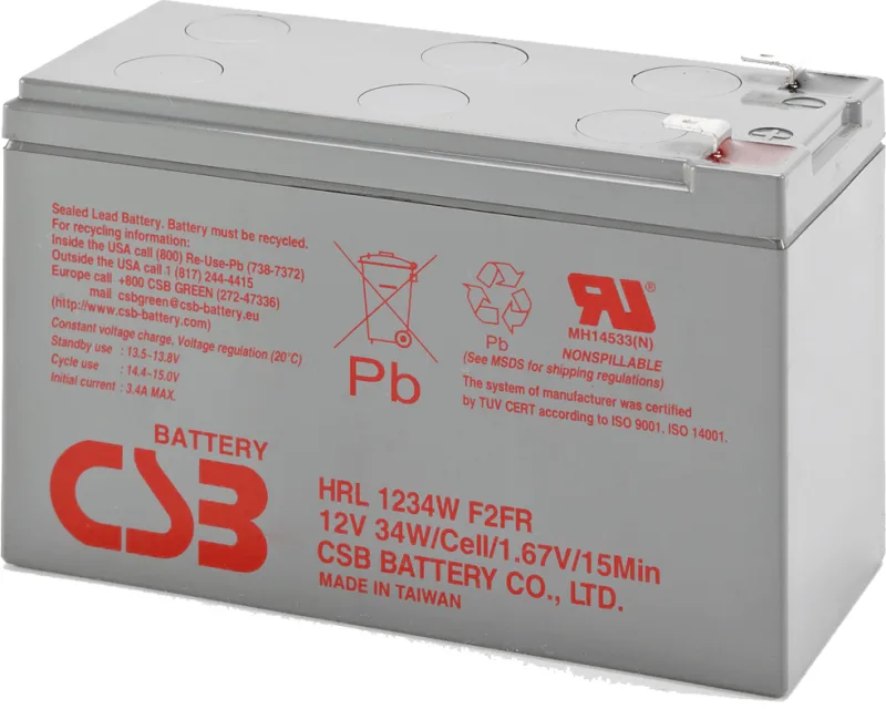 Acumulator CSB HRL1234W LongLife, 12V/9Ah, 2.7kg, "HRL1234WF2FR" (timbru verde 6 lei)