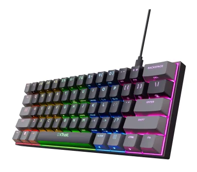 TRUST GXT 867 ACIRA 60% MINI GAMING KEYBOARD US "24882" (timbru verde 0.8 lei)