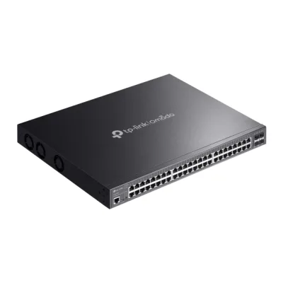 Switch TP-Link cu management L2, Omada 48-Port Gigabit cu 4-Port 10GE SFP+ L2+ Managed Switch, 40-Port PoE+ si 8-Port PoE++, 750W buget total POE "SG3452XMPP" (timbru verde 2 lei)