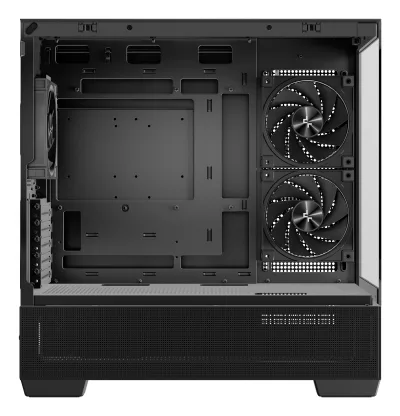 CARCASA DeepCool "CG380", middle tower, gaming, fara sursa, suporta 9xfan, 3xfan inclus, PSU shroud, USB Type-C x 2, USB 3.2 gen 1 x 2, audio+mic, 5 sloturi expansiune, negru, "R-CG380-BKAGM3-G" (timbru verde 0.24lei)