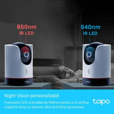 CAMERA IP TP-LINK, cube, pt. interior, dist. IR 9 m, 2K QHD (2560 × 1440 px), microfon, carcasa plastic, slot SD card, "Tapo C225" (timbru verde 0.8 lei)