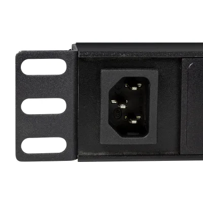PDU LOGILINK 1U pt. rack 19 inch, 8 prize IEC, intrare IEC, max 10 A, protectie supratensiune, ON/OFF, IP20, negru, "PDU8A02" (timbru verde 0.8 lei)