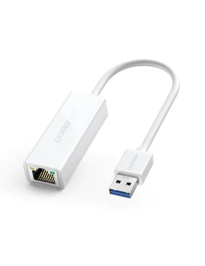 ADAPTOR RETEA Ugreen, "CR111" USB to RJ-45 Gigabit LAN Adapter, LED, alb "20255" (timbru verde 0.18 lei) - 6957303822553
