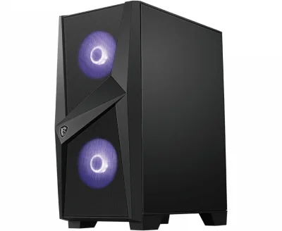 CARCASA MSI Middle Tower, ATX, "MAG FORGE 100M", fara sursa, sticla securizata, fan x 3, USB 3.2 gen 1 x 2, Jack 3.5 mm x 2, mesh pt. filtrare praf, negru, "MAG FORGE 100M" (timbru verde 0.24 lei)