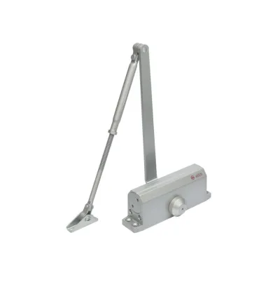 Amortizor hidraulic cu brat SA-6033AW-sv, argintiu; Pentru: usi cu greutatea de 40-65 kg; latime usa ≤950mm; Ulei hidraulic termostabil; Viteza de inchidere reglabila; Montare universala: stanga sau dreapta; Culoare: argintiu; Deschidere usa la 180°;