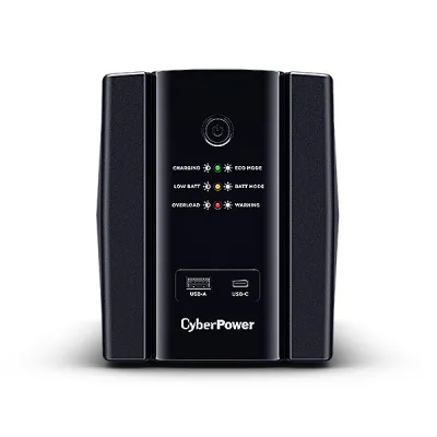 UPS CYBER POWER Line Int. cu manag,1500VA/ 900W,AVR,4xShucko,LED,2x 12 V/7.5Ah,Backup 60-90 min,incarc. 8h,con. USB,combo RJ45,charg USB-A/ USB-C,GreenP,"UT1500EG"(timbru verde 11lei)