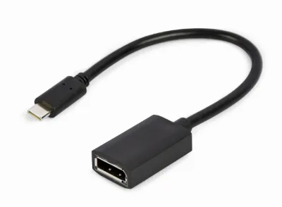CABLU video GEMBIRD, adaptor USB 3.1 Type-C (T) la DisplayPort (M), 15cm, rezolutie maxima 4K UHD (3840 x 2160) la 60 Hz, negru, "A-CM-DPF-02" (timbru verde 0.18 lei)