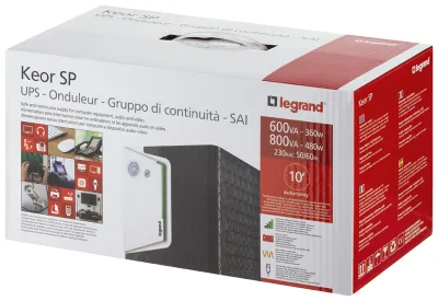 UPS LEGRAND, "KEOR SP", Line Int. cu management, mini tower, 1000VA/600W, AVR, IEC x 2/ Schuko x 2, back-up 1 - 10 min., "000000000000310187" (timbru verde 11 lei)