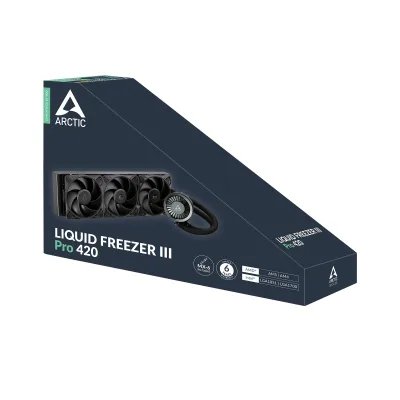 COOLER Arctic "Liquid Freezer III Pro 420", skt. LGA1851, LGA 1700, AM4, AM5, racire cu lichid, 3 x 140mm P14 Pro, 800 - 2800 RPM, , negru "ACFRE00181A" (timbru verde 2.00 lei)