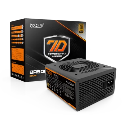 SURSA PCCOOLER 500W (real), fan 120mm PWM, 80 Plus Bronze, 2x PCI-E (6+2),  6x S-ATA "GI-BR500",  (timbru verde 2 lei)