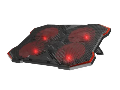 Stand/Cooler notebook GENESIS Oxid 260, pana la 17 inch, 4 ventilatoare, Negru