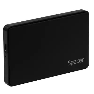 RACK extern SPACER, pt HDD/SSD, 2.5 inch, S-ATA, interfata PC USB 3.1 Type C, plastic, negru, "SPR-TYPE-C-01" (timbru verde 0.8 lei)