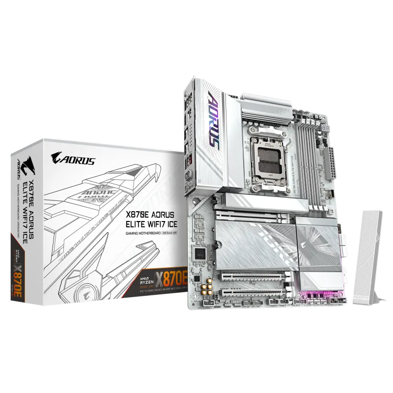 Placa de baza Gigabyte X870E AORUS ELITE WIFI7 ICE, Socket AM5, DDR5, ATX