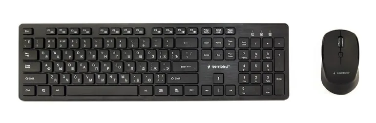 KIT wireless GEMBIRD, tastatura wireless multimedia 104 taste + mouse wireless 1600dpi, 4 butoane, rotita scroll, black "KBS-WCH-04" (timbru verde 0.8 lei)