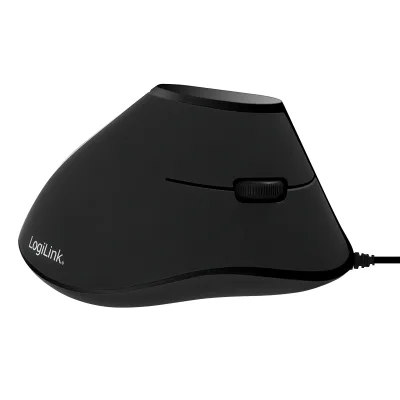 MOUSE Logilink, PC sau NB, cu fir, USB, optic, 1000 dpi, butoane/scroll 5/1, ergonomic, negru, "ID0158" (timbru verde 0.18 lei)