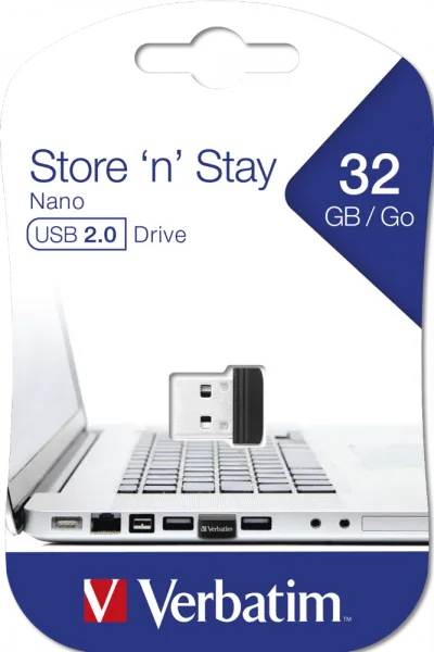 MEMORIE USB VERBATIM NANO StoreNStay 32GB USB 2.0"98130" (TIMBRU VERDE 0.03 LEI)