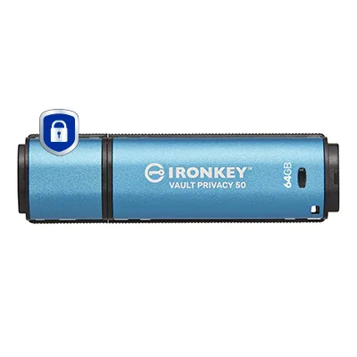 Memorie USB Kingston Vault Privacy 50 64 GB, USB Type-A, Negru