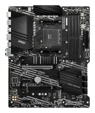 PLACA de BAZA MSI "B550-A PRO", skt AM4, ATX, AMD B550, 4 x DDR4, max. 128 GB, 6 x SATA, 2 x M.2, 7.1, "B550-A PRO"