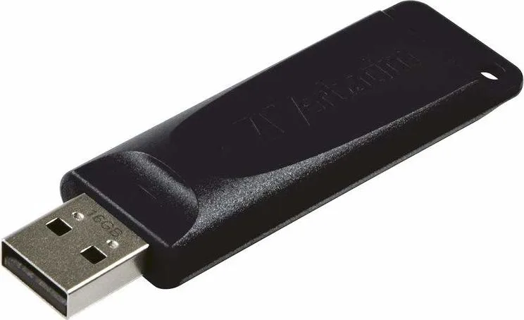 MEMORIE USB VERBATIM StoreNGo SLIDER 16GB USB 2.0 NEGRU "98696" (TIMBRU VERDE 0.03 LEI)